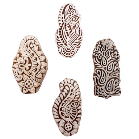 Set of 4 Piece New Mix Wooden Printing Block